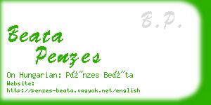 beata penzes business card